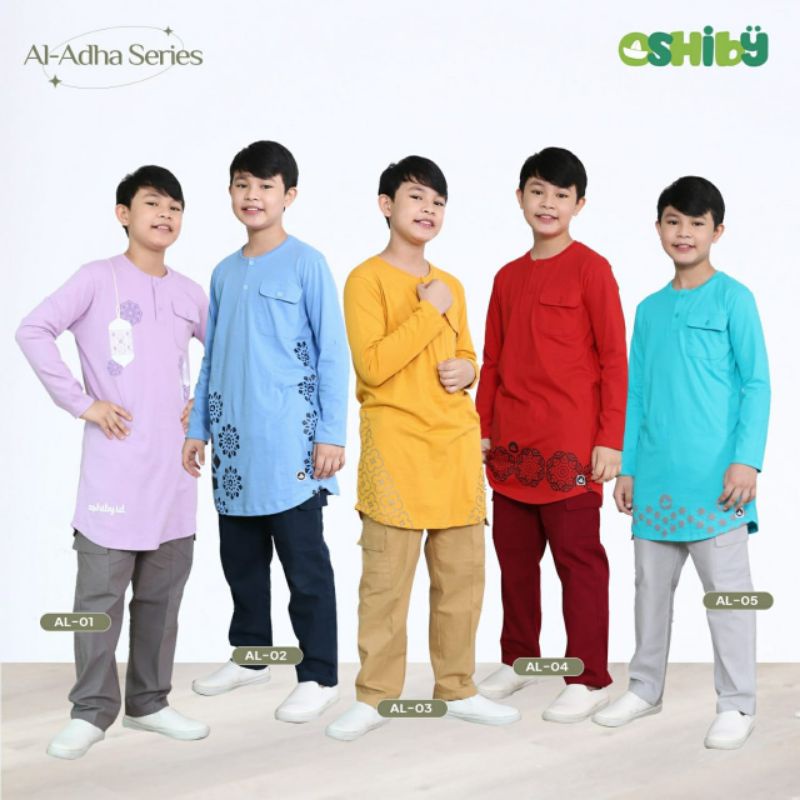 Oshiby Shofa Marwah Al Adha Series Size 2-16 Setelan Kokas Koko Kaos Panjang Anak Laki Laki Muslim C