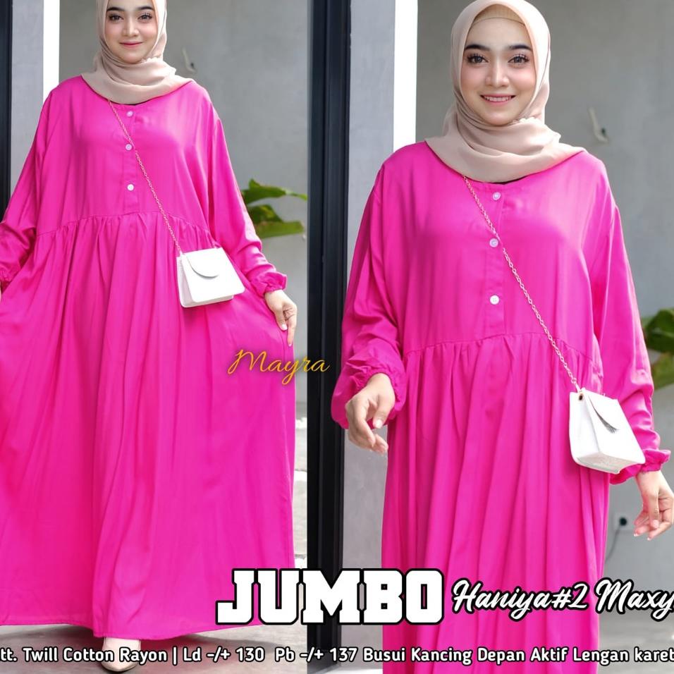 GAMIS HITAM DAN PUTIH POLOS KATUN RAYON TWILL JUMBO LD 130 • NGA.25Au22n