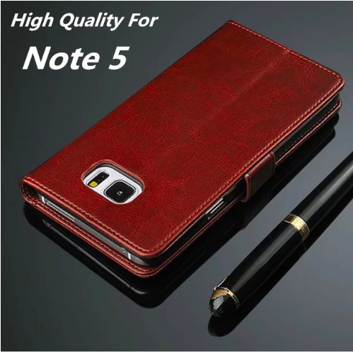 Samsung galaxy note 5 leather case flip wallet premium