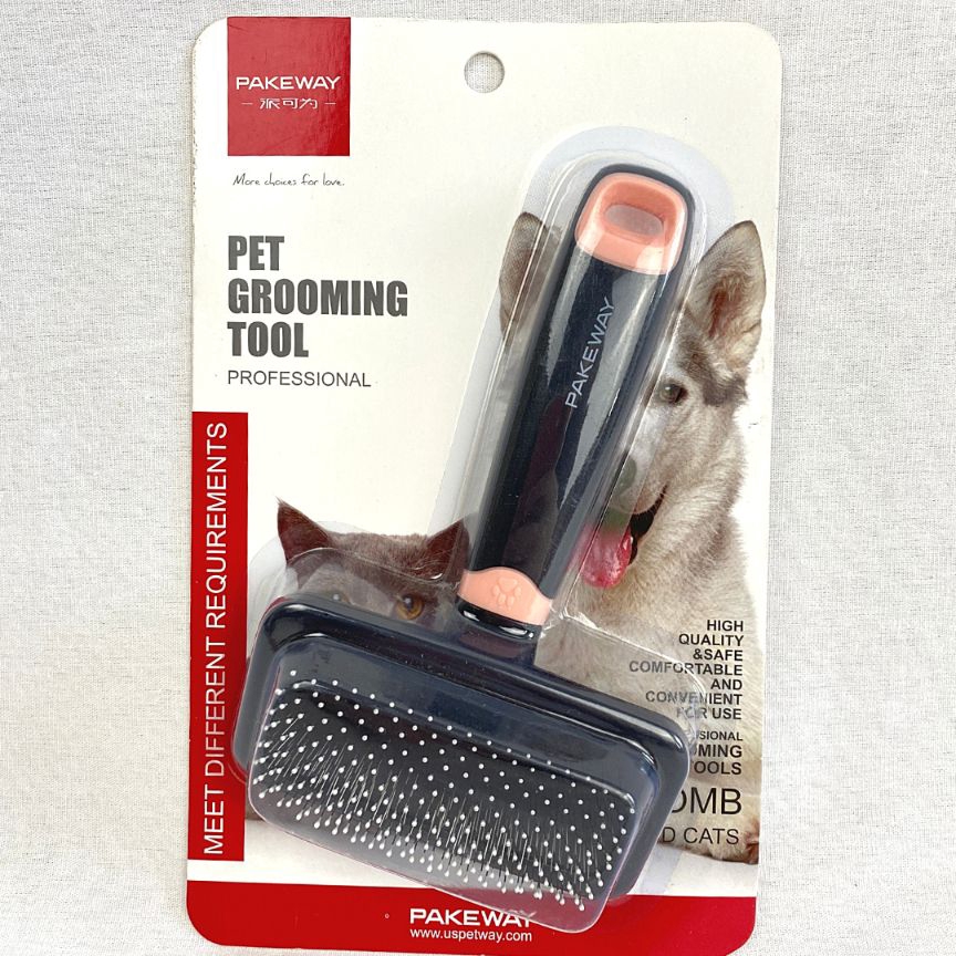 

PAKEWAY Sisir Sikat TOMCAT Needle Comb Slicker Brush Pink