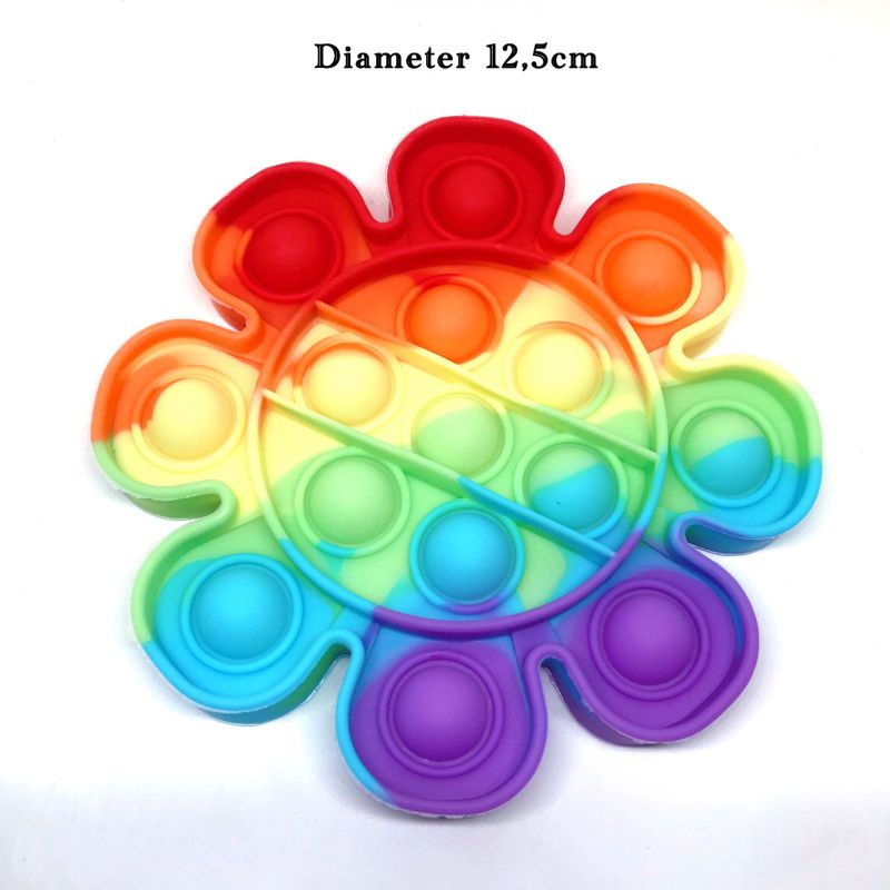 MAINAN POP IT RAINBOW Fidget push Pop itsFidget  toy Push bubble-Flower UK 12,5cm