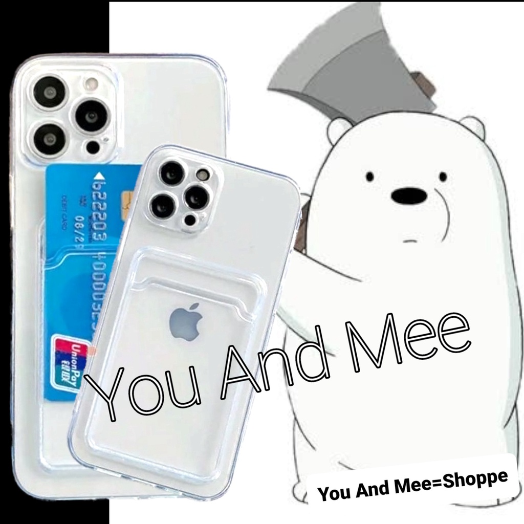 Softcase SLOT Card iPhone 13 13PRO 13PROMAX 12 12PRO 12Promax 11 11Pro 11Promax X XS XR XSMAX 7+ 8+ 6+ 6S+ 7G 8G 6 6G 6S Soft Case Clear Bening Glossy Silikone-Silicone Silikon SLIP Kartu-Tempat ACCESS-Akses-Name Tag Anti Bumper Air Bag KNOCK PRO MAX PLUS