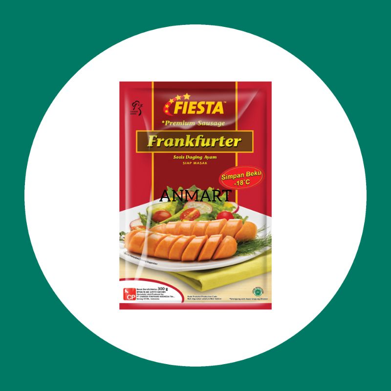 

ANMART | 300gr Frankfurter Sausage / Sosis Isi 5 Fiesta | Frozen Food | Sayur Online