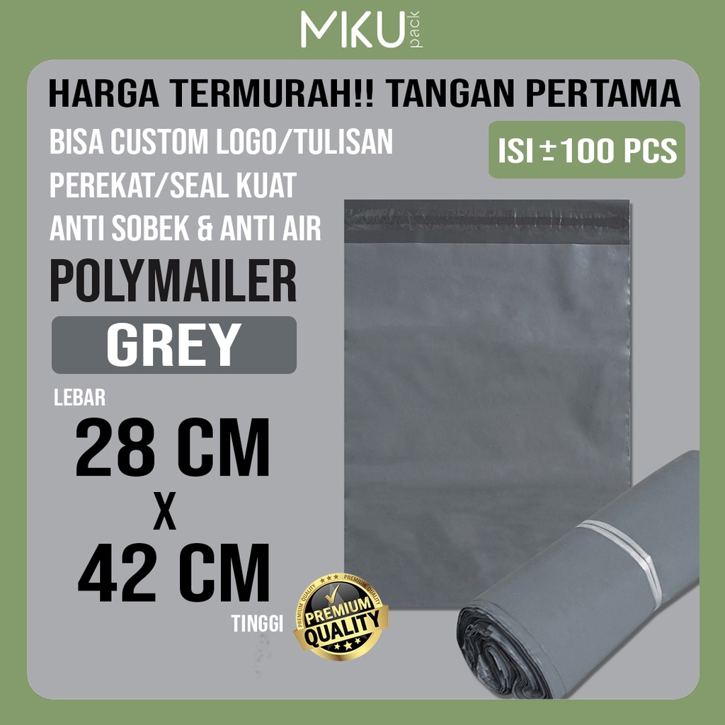 Jual 28x42cm Amplop Plastik Polymailer Kantong Plastik Polybag Amplop Packing Abu Shopee 0141