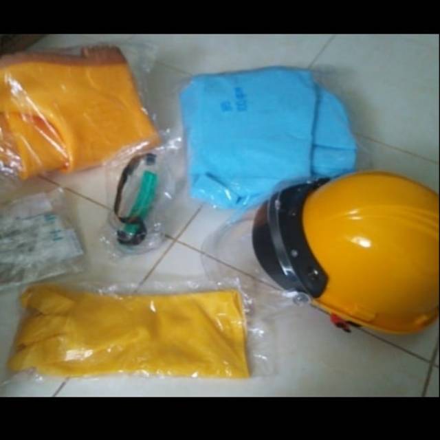 APD Medis Lengkap  , Hazmat, Helm, Sarung Tangan, Masker, Penutup Kepala, Kacamata Goggle