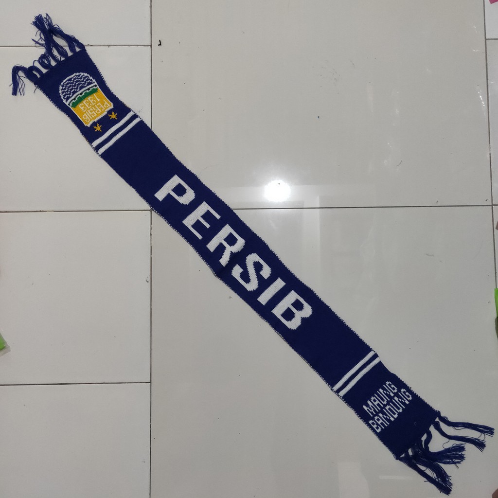 Syal PERSIB rajut handmade dewasa scarf shawl SYAL-PERSIB FORZA