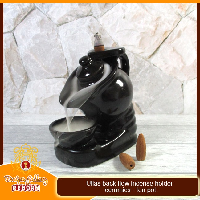 Tempat Bakar Dupa Asap Turun Mengalir/Flow Incense Holder Tea Pot