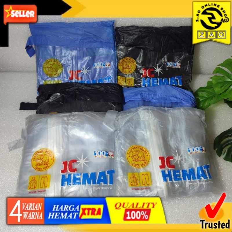 JC Hemat | Jas Hujan murah berkualitas merek Gajah Elephant karet pvc bukan plastik portabel mudah dibawa dan dilipat hemat multifungsi ringan tidak berat tidak tebal