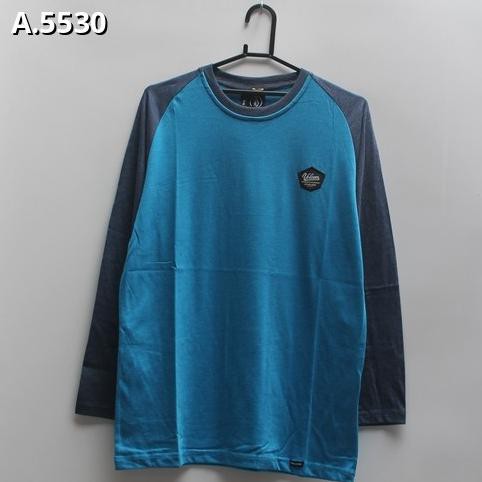 Kaos Volcom - Raglan Lengan Panjang A-5530 Distro Pria | Kaos Keren | Kaos Murah | Grosir Kaos