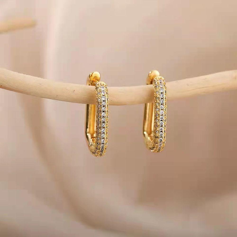 Needway Wanita Anting French Fashion Pesta Perhiasan Mewah Zirkon Vintage Zirkon Telinga Stud