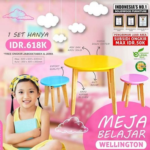 

Feriha - Meja Belajar Anak Wellington 2 Kursi F2C Minimalis Simple Keryamart