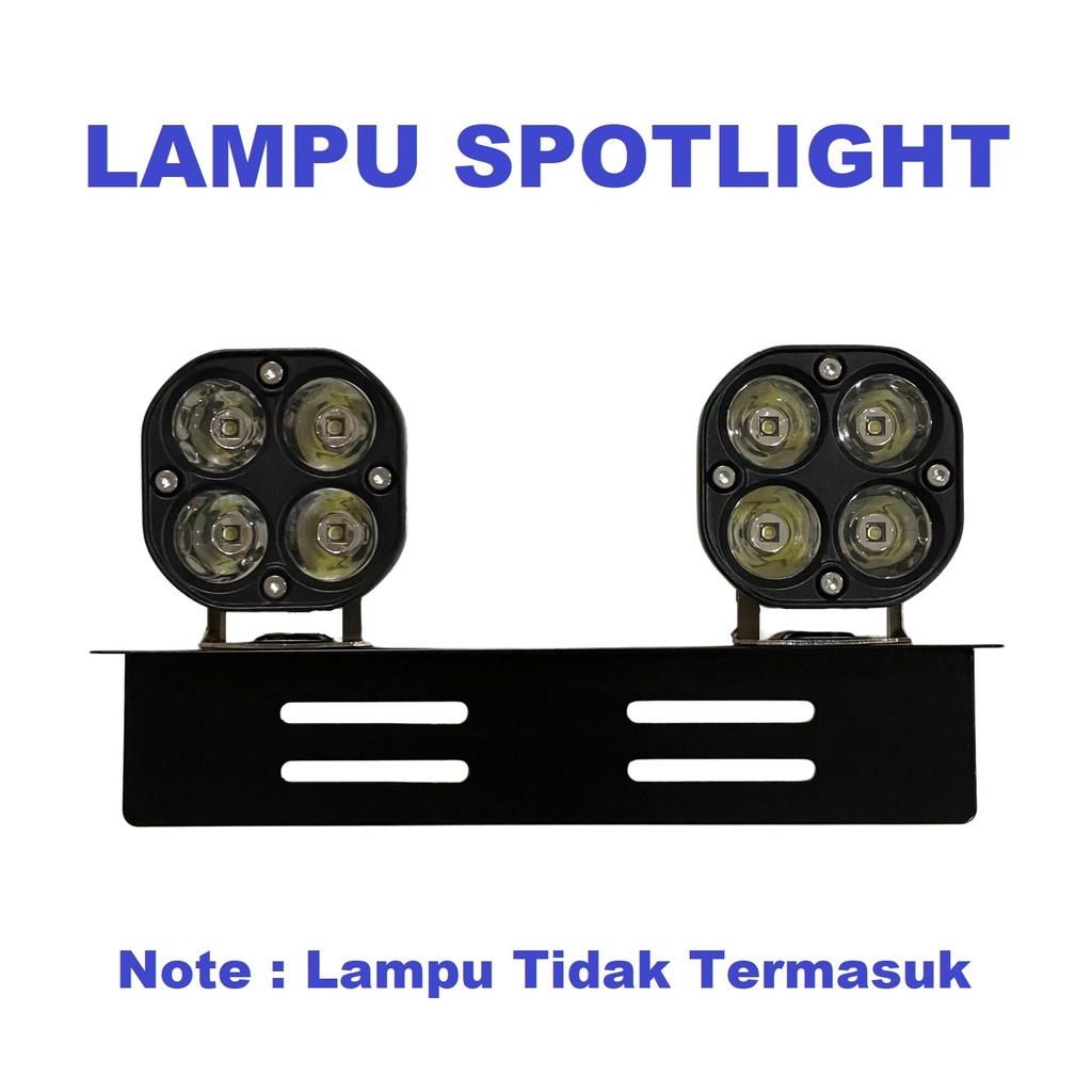 Dudukan Bracket Lampu LED Tembak Braket Tatakan Besi Breket Tanduk Bumper Plat Nomor Sorot Motor Universal Foglamp