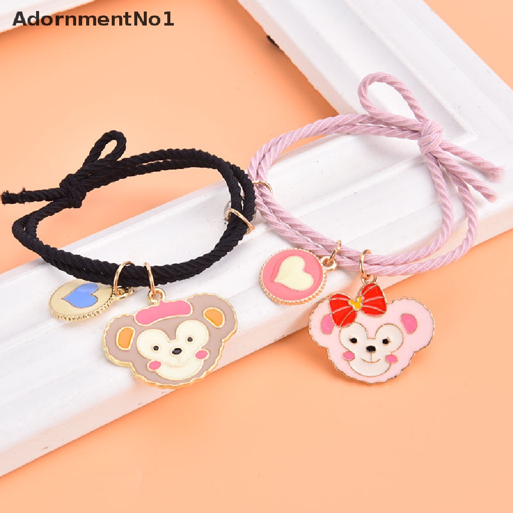 (AdornmentNo1) 2pcs / Set Gelang Tangan Pasangan / Pria / Wanita Magnet Motif Kartun Lucu