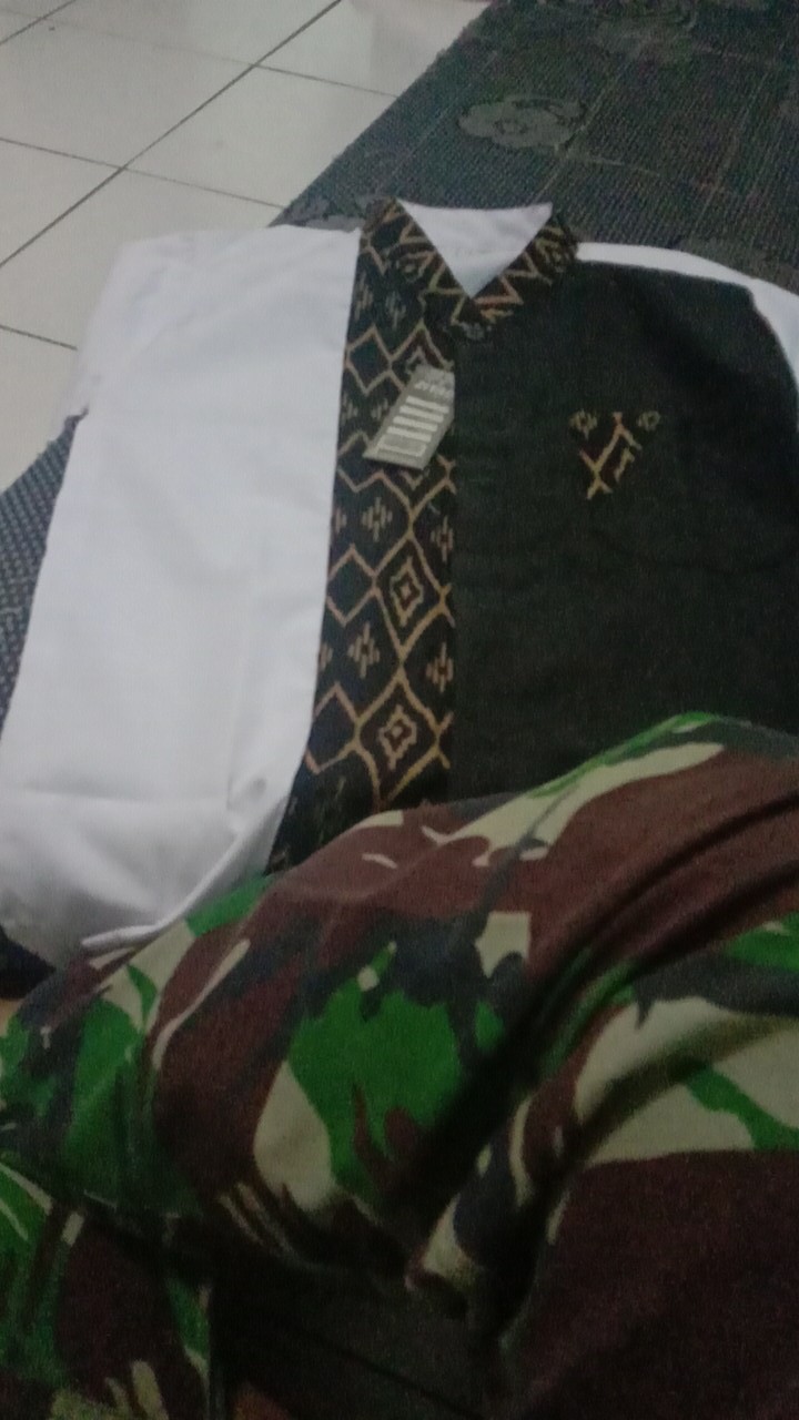 Baju Koko Kombinasi Batik Anak