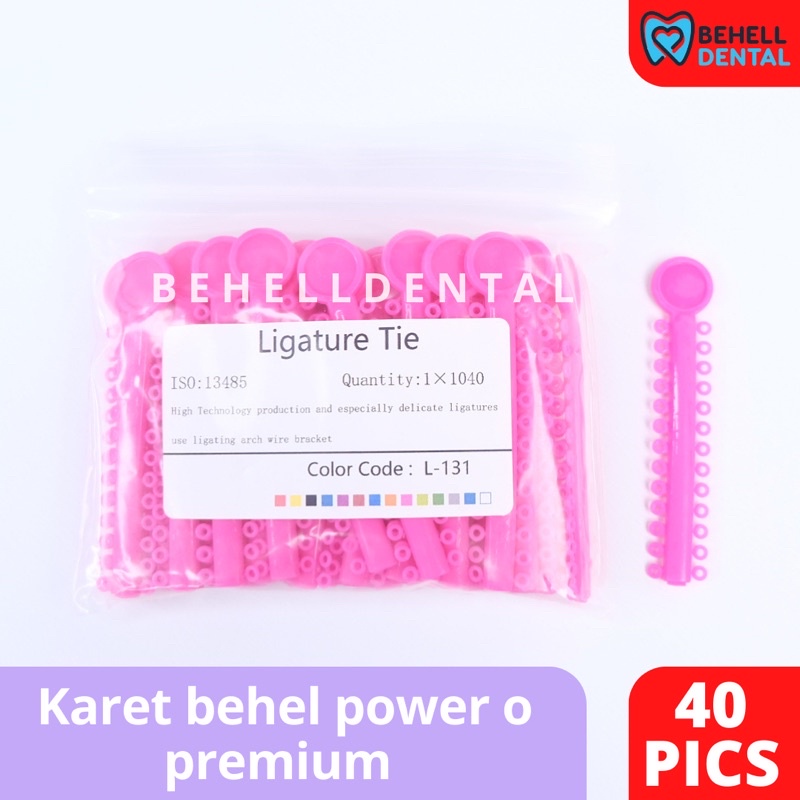 1 PACK ISI 40 PICS TEBAL KARET BEHEL MOTIF POWER O PREMIUM ORIGINAL Warna SHOCKING PINK - Ligature Ties Tie - Dental Rubber Band Elastis Braces Ortho Orthodontik Orthodontics Kawat Gigi Behelldental