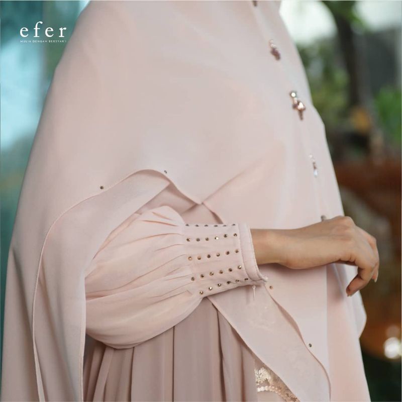 Baju Dress Gamis Syari Brokat Busui Friendly Set Khimar Syari Premium Avalaible All size fit to XL⁣⁣