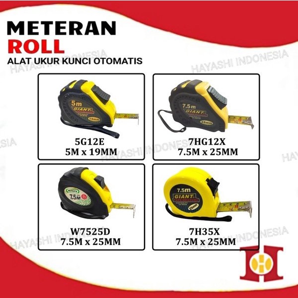 Meteran Otomatis Roll Meter Alat Ukur Tukang Bangunan Measuring Tape