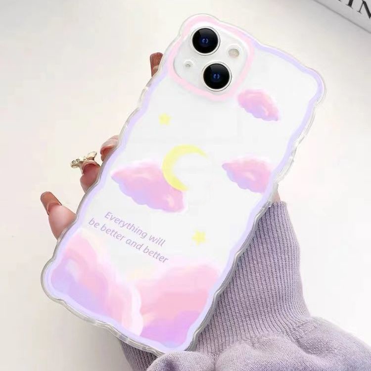 Soft Case Silikon TPU Transparan Desain Moonlight Untuk IPhone 13 12 Mini 11 Pro X XR XS Max Se20 6 6S 7 8 Plus