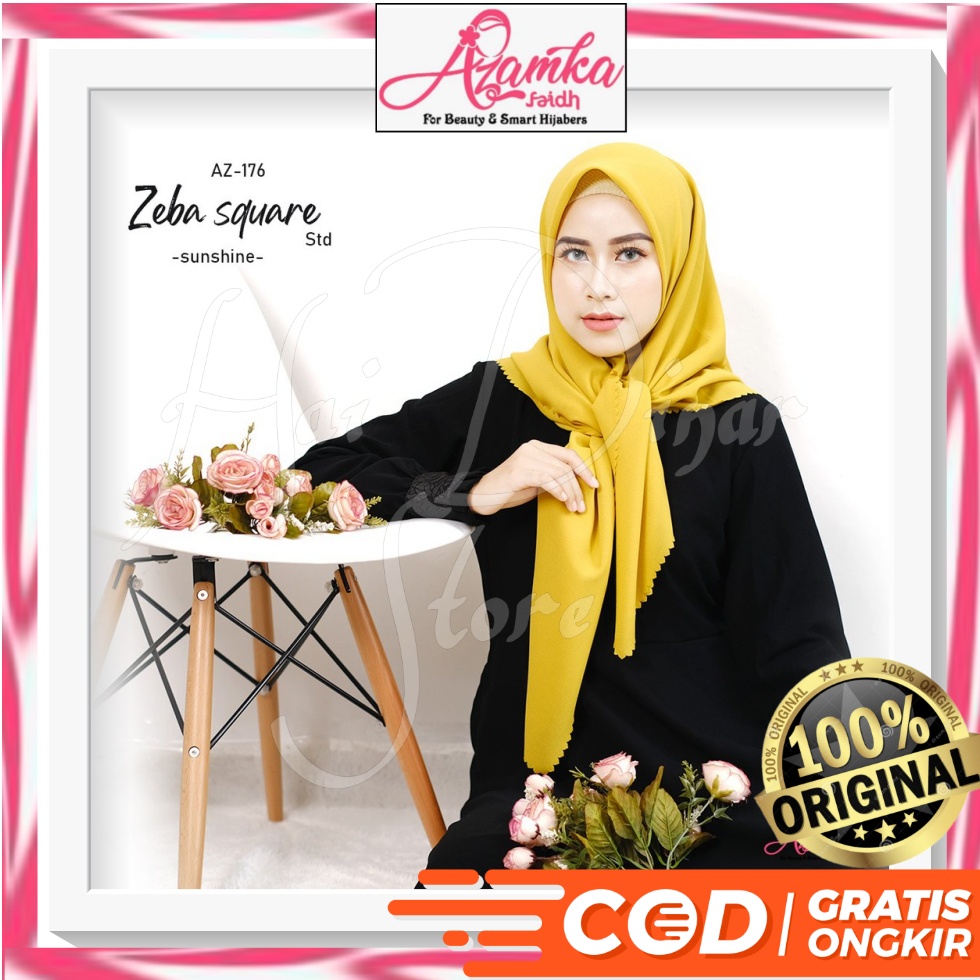 [Baru] Azamka Hijab Segiempat Azamka Zeba Standar Ready