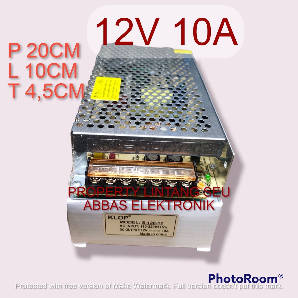 POWER SUPPLY ADAPTOR KALENG 12V 10A 12V10A 12 VOLT 10 AMPERE