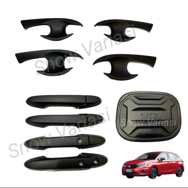 Paket Outer Handle Tank Cover City Hatchback 2021 Hitam Doff Chrome