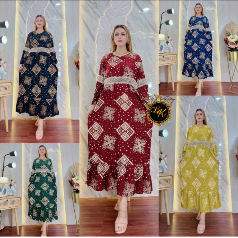 Terbaru Gamis Arabian Renda Lengan Balon Jumbo Ld 120| Gamis Jumbo Ld 120 | Gamis Arabian Jumbo