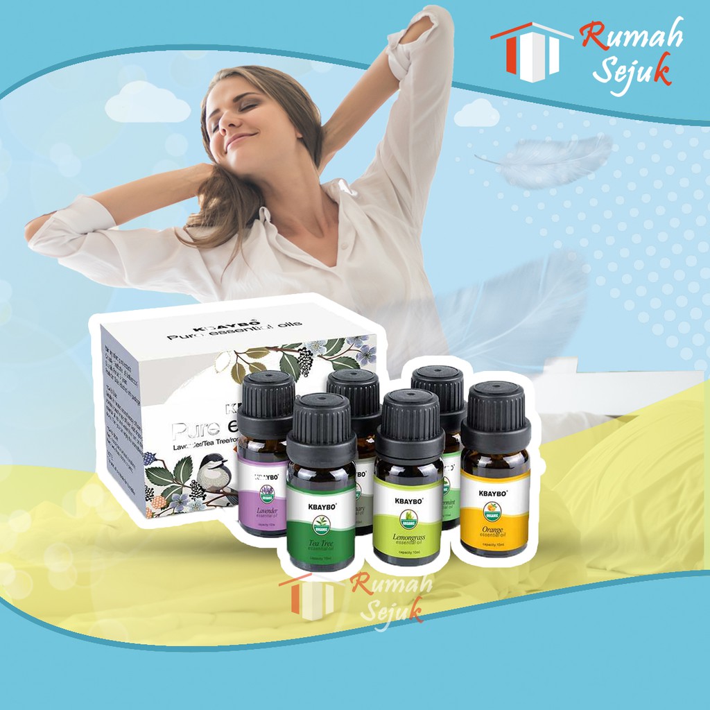 RS - 6 in 1 Aromaterapi Pure 100% Murni &amp; Alami Air Fragrance Essensial Pengharum Pewangi Esensial Esential Oil Aromatheraphy Ruangan RS-11 10ml Defuser Humidifer Minyak Humadifier Humudifier Humdifier Difusser Essential TSLM1 TSLM2 RH-17 Kamar Taffware