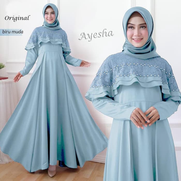 GAMIS/ELEGANT/ GAMIS PESTA AYESHA MUTIARA DRESS MAXY PESTA MAXMARA FASHION MUSLIM ORI