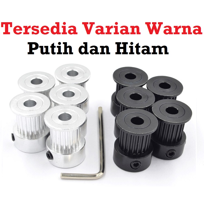 [HAEBOT] HTD5M Pulley Timing 20T W15 Bore 5 8 10 12 12.7 14 mm Puley CNC Pully Lebar 15mm Gear Aluminium Pitch 5mm Aktuator Slider Router Mekanik 20 Teeth Gigi