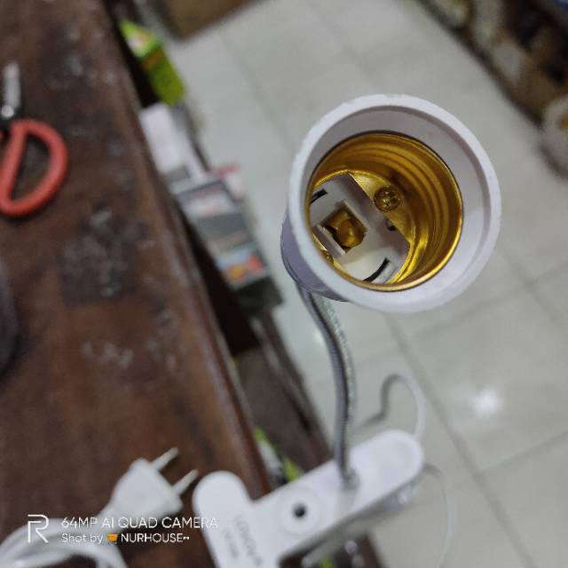 lampu baca jepit fiting e27 lampu meja flexible minimalis