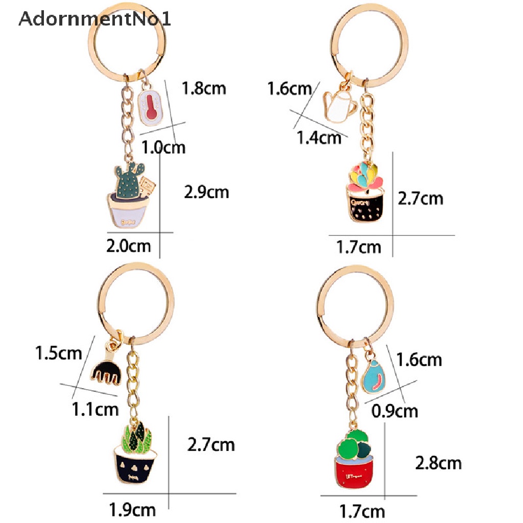 (AdornmentNo1) Gantungan Kunci Bentuk Pot Kaktus Enamel