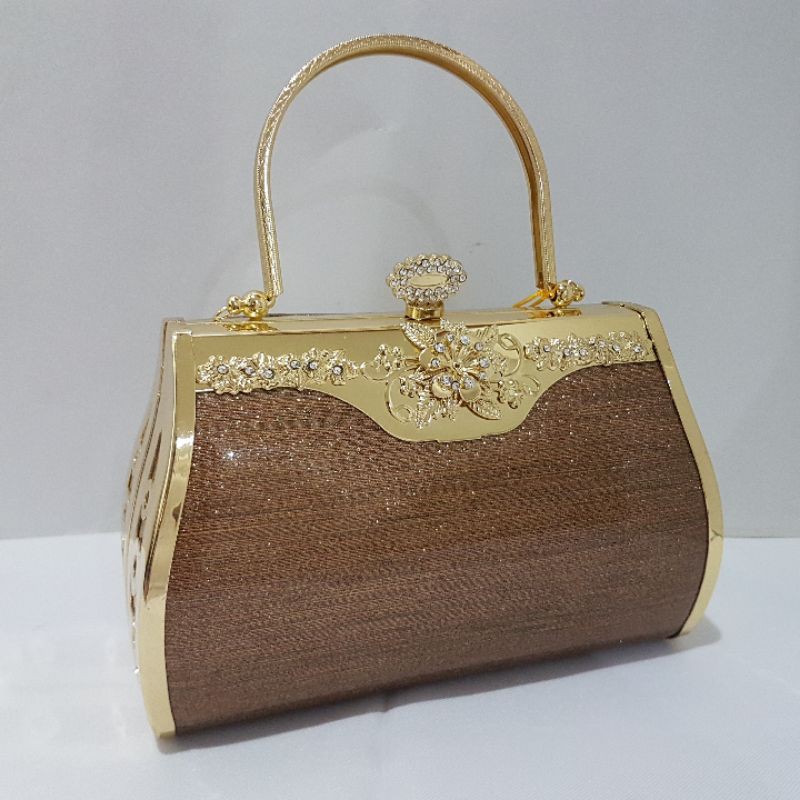 Tas Pesta Farnell BESAR Wanita Diamond  2818 Clutch Kondangan Cantik Glitter Glossy