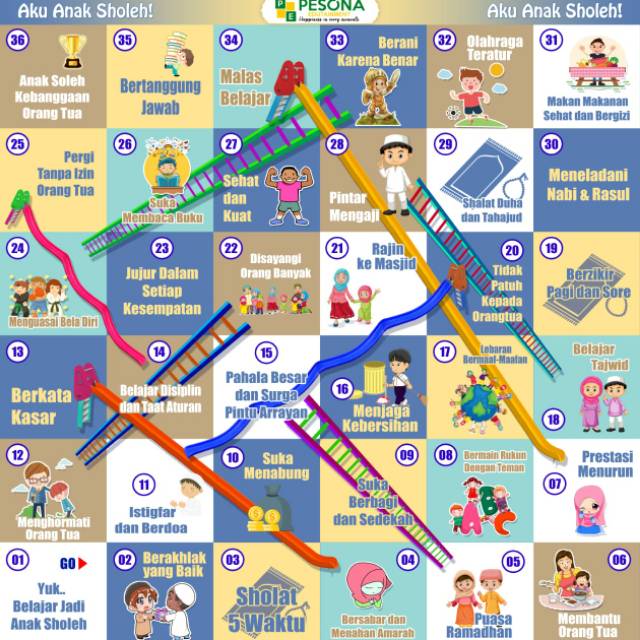 MAINAN ULAR TANGGA JUMBO - ANAK SHOLEH