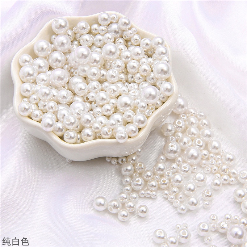 150 pcs 3mm-8mm manik-manik campuran bulat imitasi ABS mutiara diy beads, tidak termasuk kotak