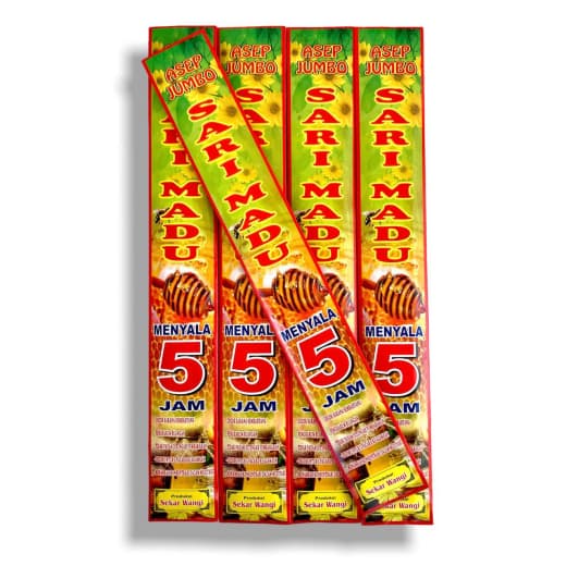 Dupa Hio Jumbo 5 jam Sari Madu Panjang 40 cm Abu Dingin isi 5 Stick Produksi Sekar Wangi