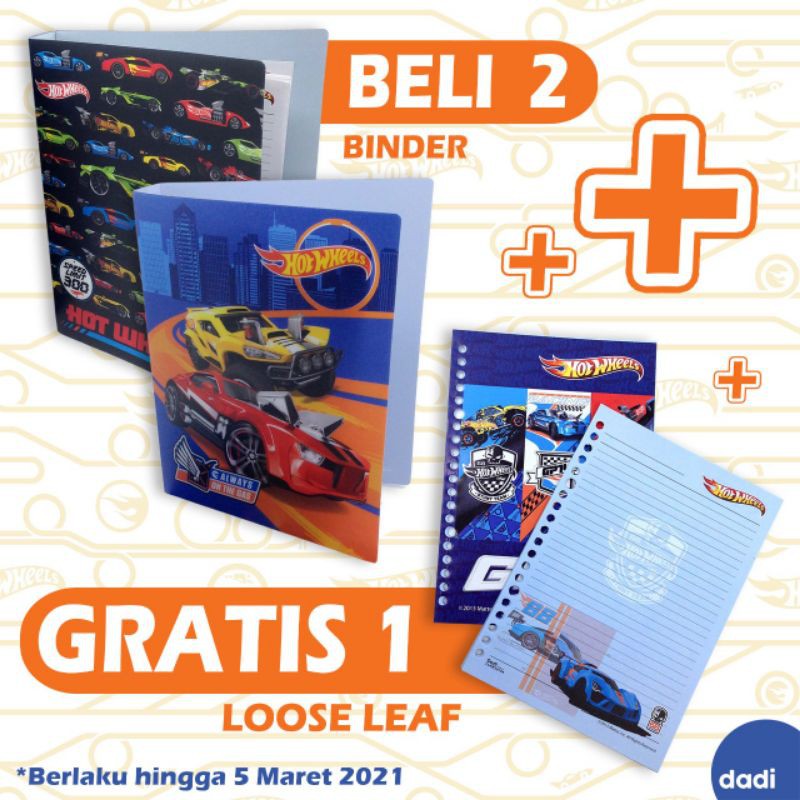 

Dadi - Promo Binder Hotwheels Beli 2 gratis 1 Loose Leaf isi Binder