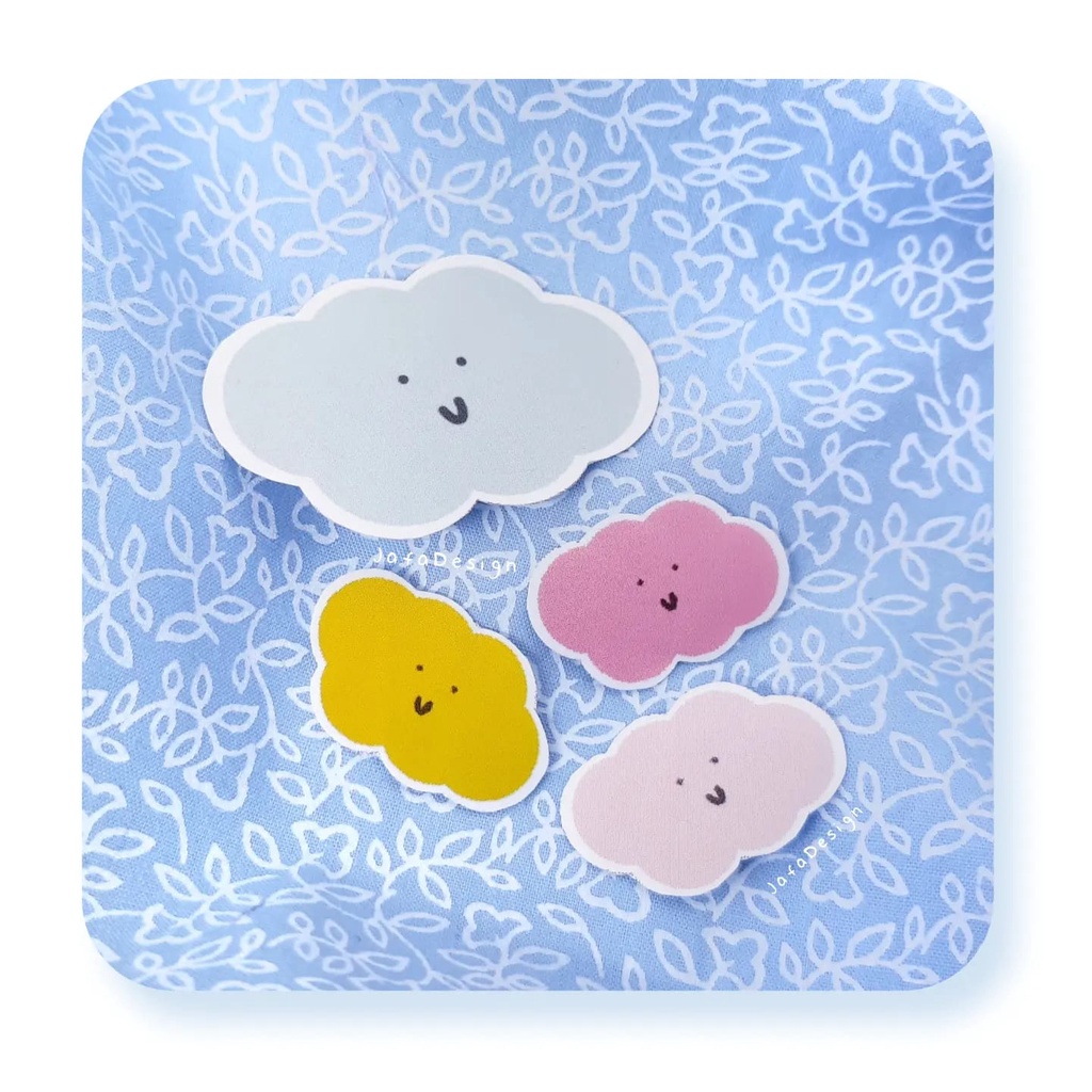 

4 pc Cloudy sticker pack cute vinyl glossy | stiker awan | cloudy | Mini sticker