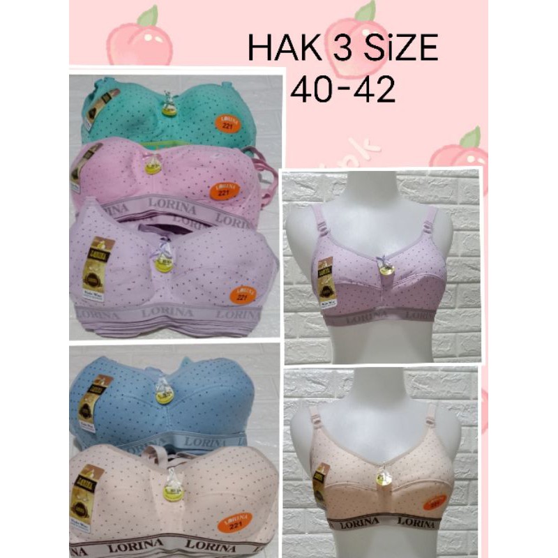 BH Hak 3( LRN /Yunita 221) 258 SiZE 40 - 42 Tanpa Spon Tanpa Kawat BRA Remaja Dewasa