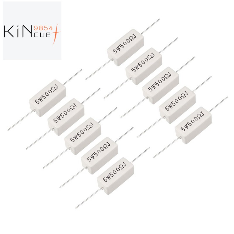 5w 500 Ohm Power Resistor Ceramic Cement Resistor Axial Lead 10 Pcs White Shopee Indonesia