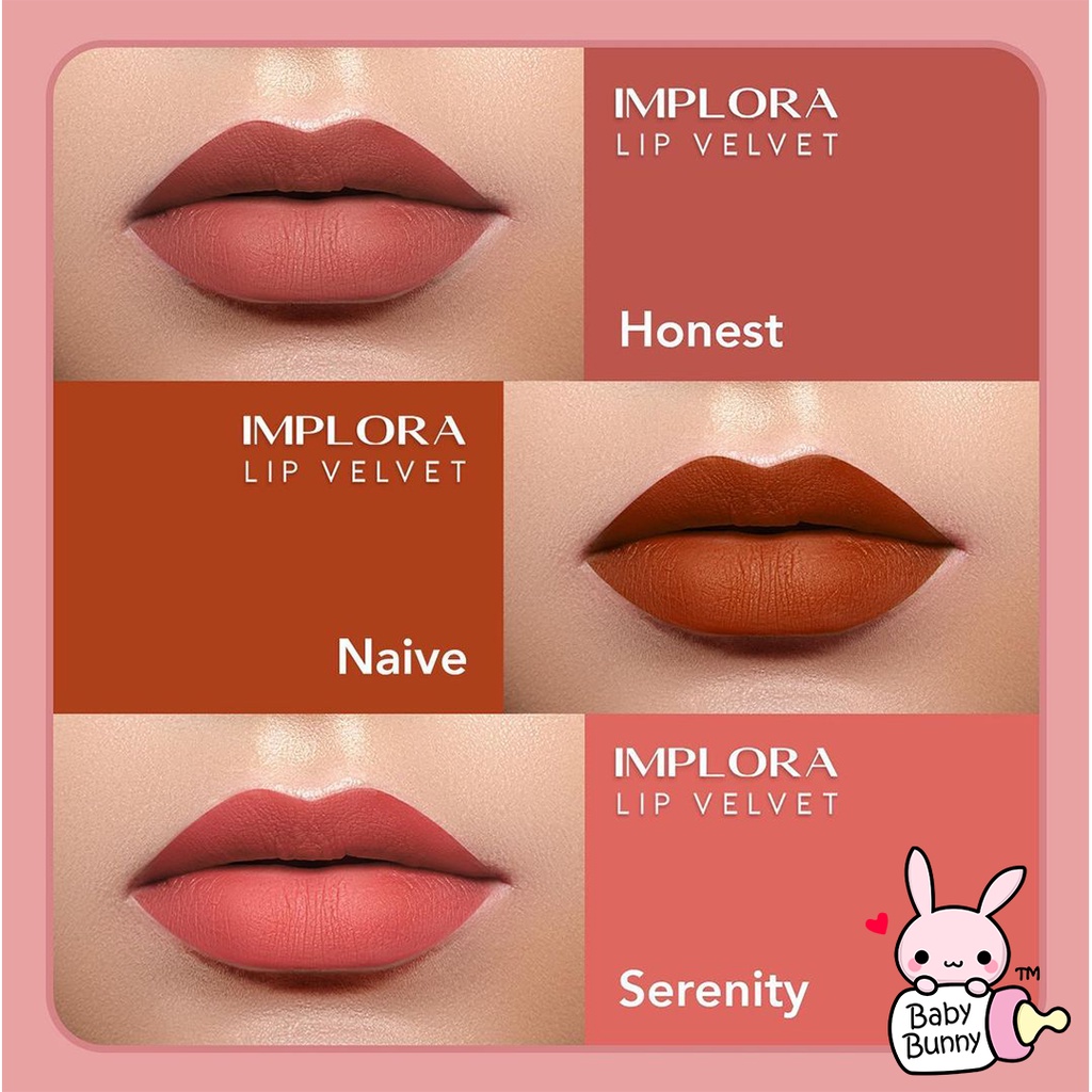 ❤ BELIA ❤ IMPLORA Lip Velvet 4,6 gram | Lip Cream | Lipstik | Lipvelvet | kosmetik bibir