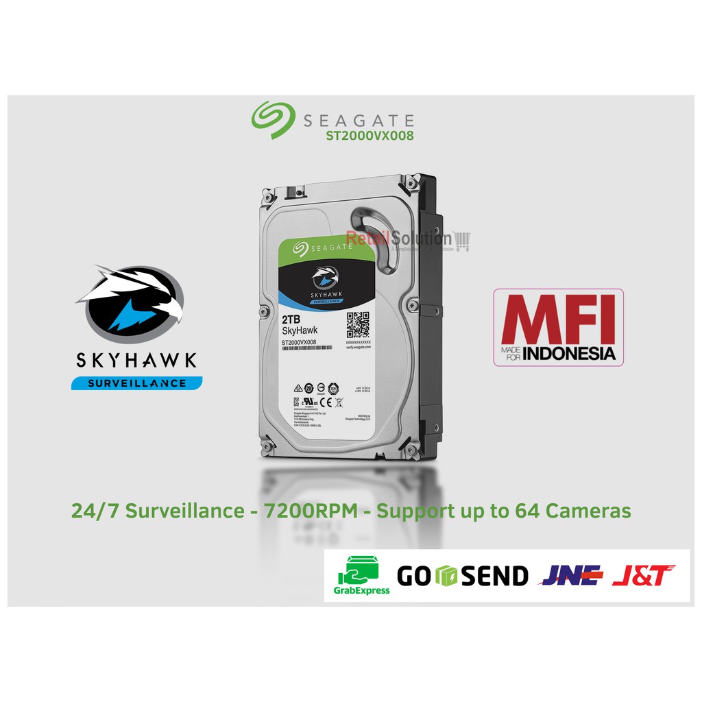 HDD Seagate Skyhawk 2TB 3.5&quot; SATA III MFI - HDD Internal CCTV