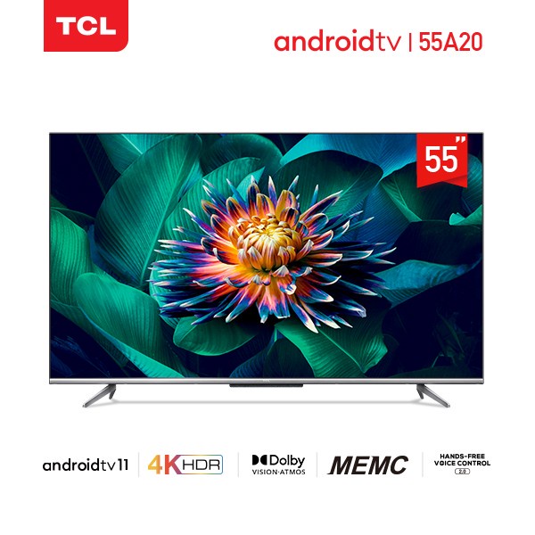 TV TCL 55 inch Android 11 TV 4KUHD-HDR10-HFVC 2.0-MEMC-HDMI 2.1-55A20