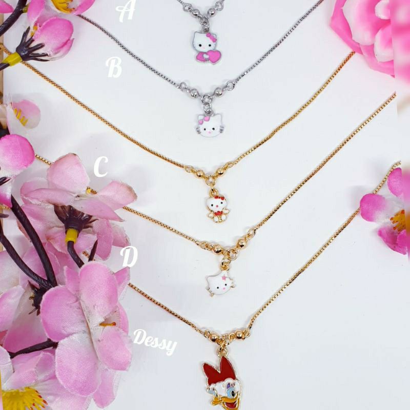 Kalung hello Kitty anak lapis mas bisa pilih model [K-3]