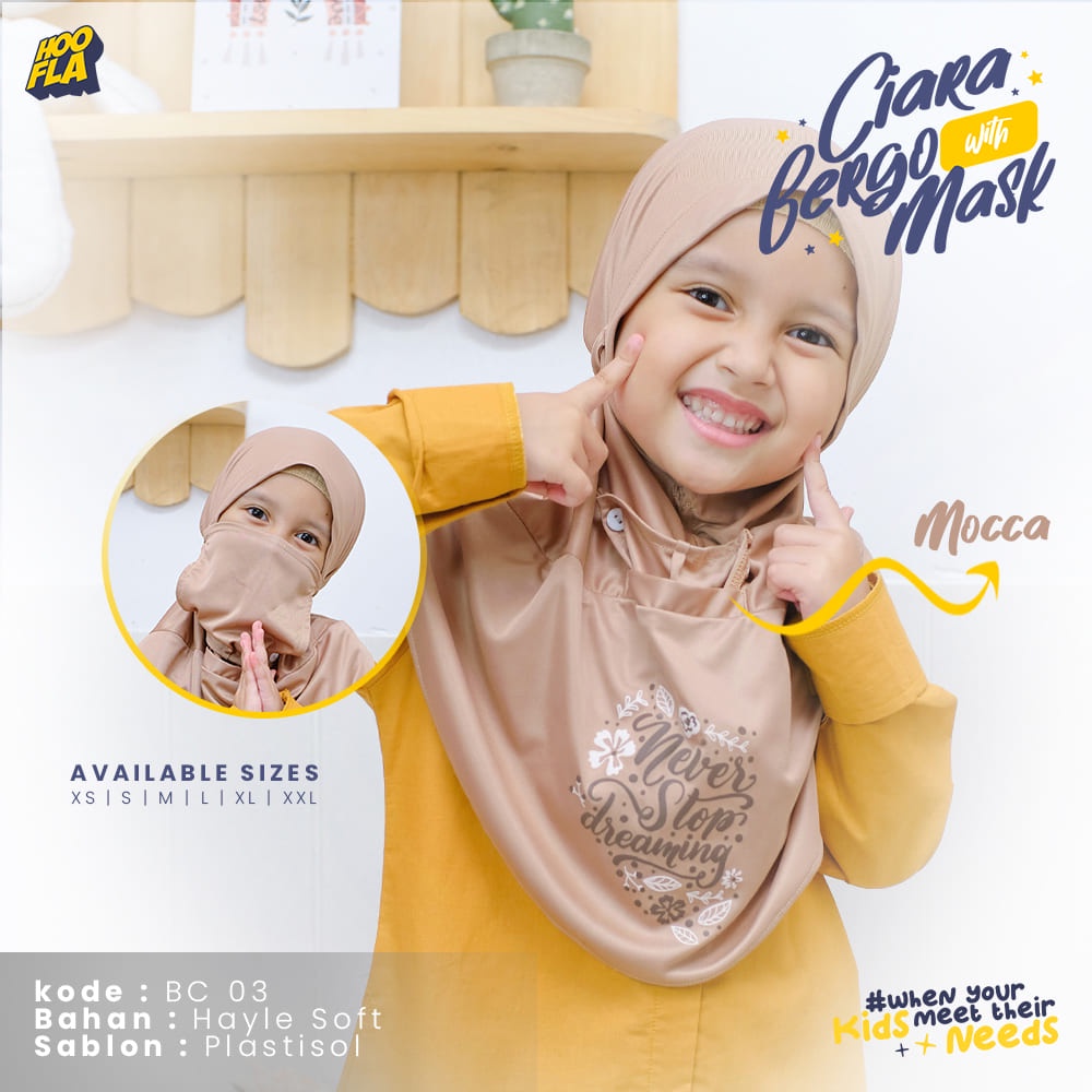 Hooflakids Hijab Kerudung Anak Perempuan Ciara Bergo