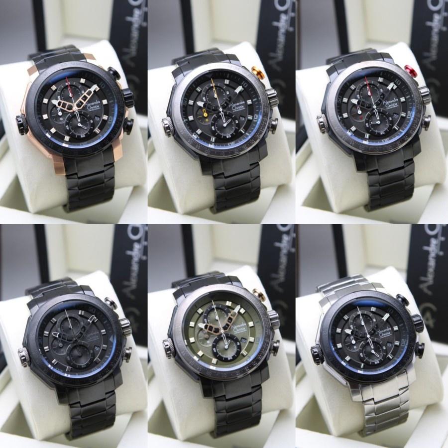 JAM TANGAN ALEXANDRE CHRISTIE  6565 AC RANTAI PRIA ORIGINAL