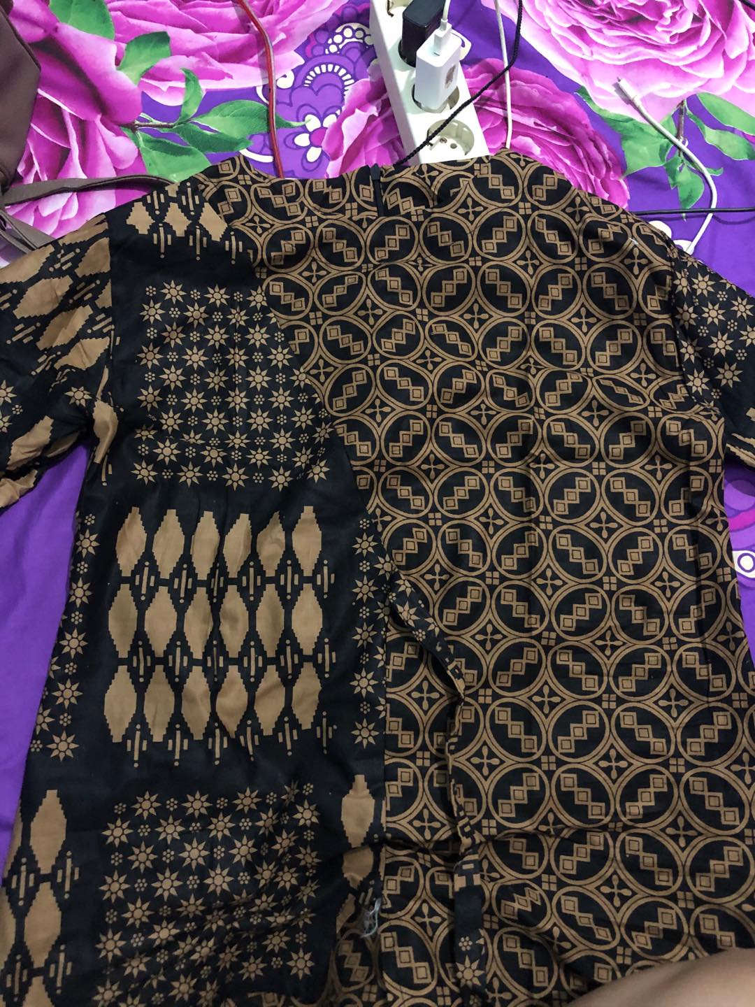 Tey-17 Batik Wanita Asj Sa Hrb026 Kenongo Kemeja Tosca Pendek