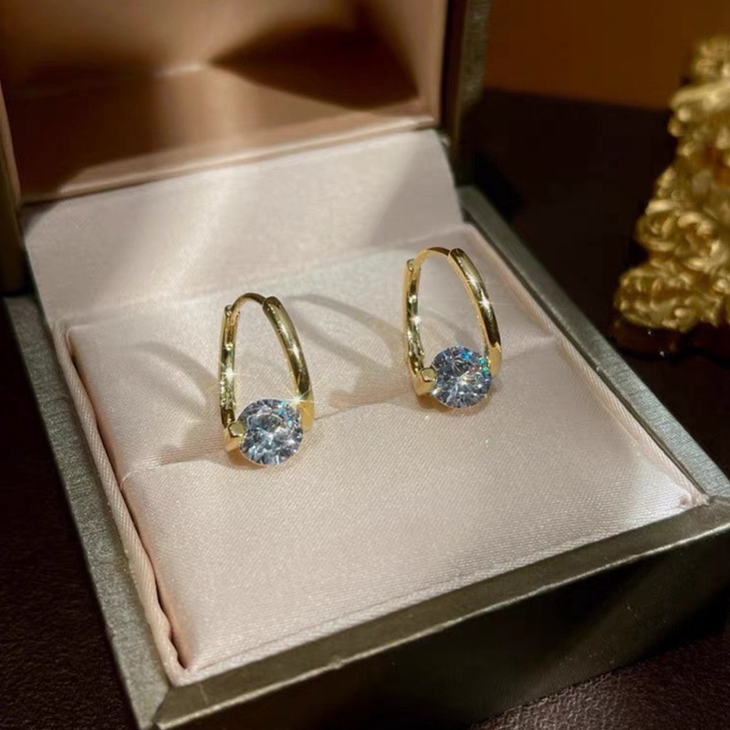 Anting Juntai Bentuk Water Drop Aksen Kristal Gaya Vintage Untuk Wanita