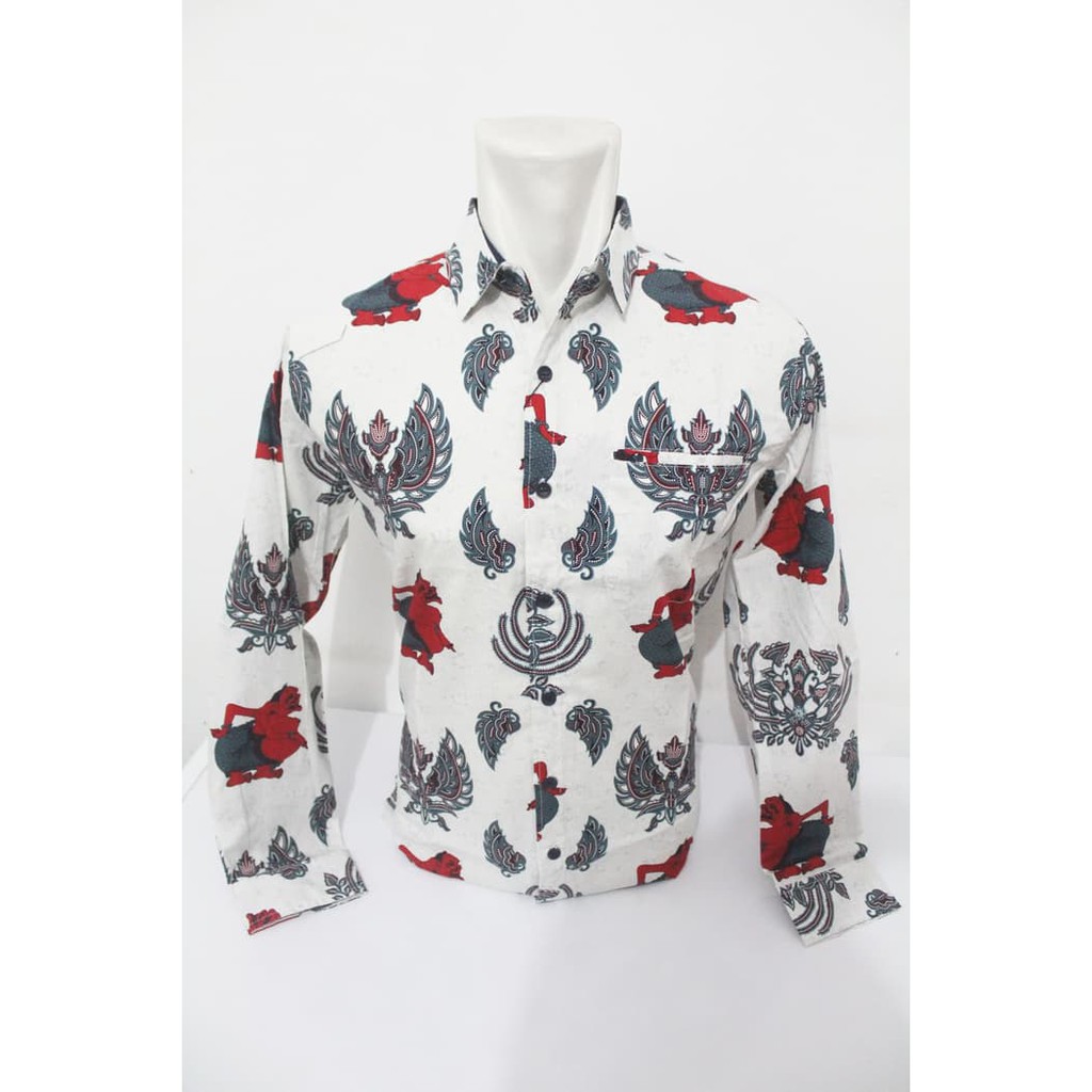 Kemeja Batik Pria Tangan Panjang Merk DANCUS (-0926391)- - Cokelat Muda- M