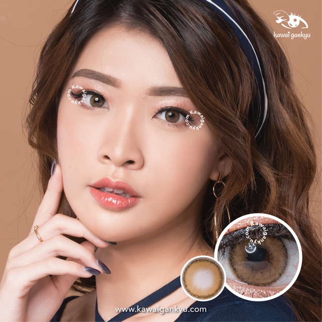 KawaiGankyu Softlens - Kitty mini olivia light brown (1botol)