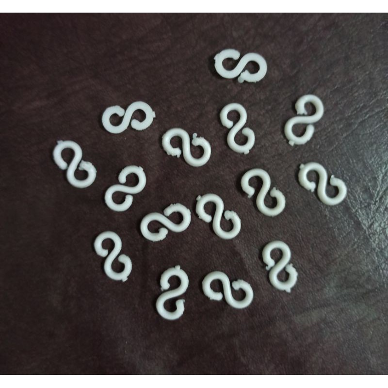 20 bj Kancing Klem bentuk S kait cantolan pengait konektor tali masker model huruf S plastik pengait